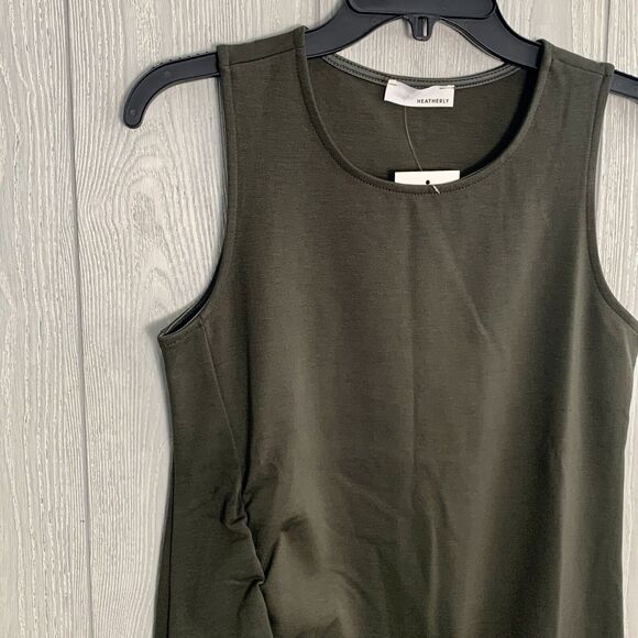 Heatherly Olive Green Sleeveless Dress Size XS NWT - Picture 3 of 5